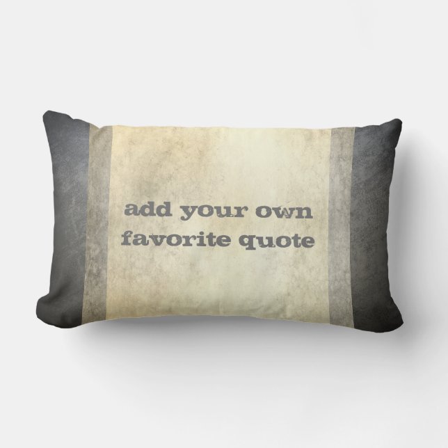 Coussin Rectangle ajouter votre propre devis personnalisé tan et gri (Recto)
