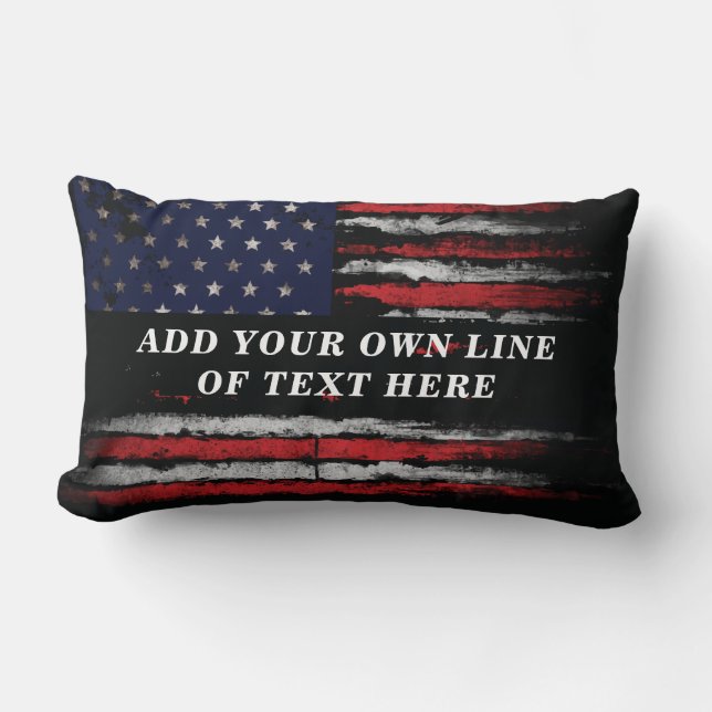 Coussin Rectangle Ajouter votre propre texte sur grunge American fla (Recto)