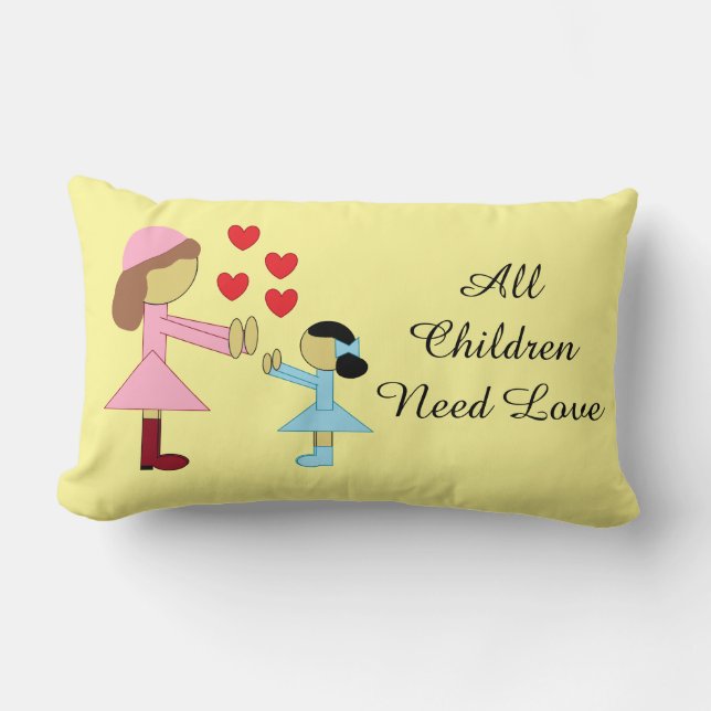 Coussin Rectangle All Children Need Love: (Recto)