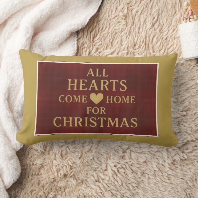 Coussin Rectangle All Hearts Come Home for Christmas | Inclusion (Couverture)