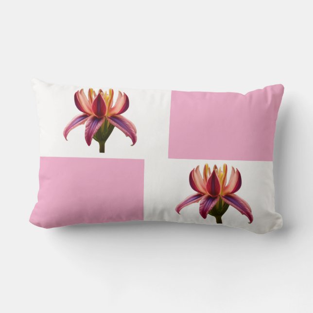 Coussin Rectangle Almofada de Lombar 33 x 53,34 cm Flor (Verso)