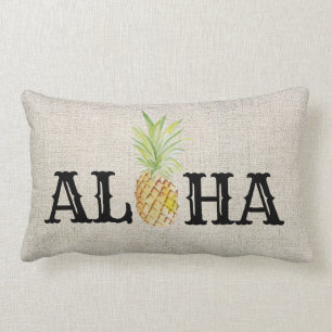 Coussin Rectangle Aloha Tropical Hawaii Ananas Lancer Accent