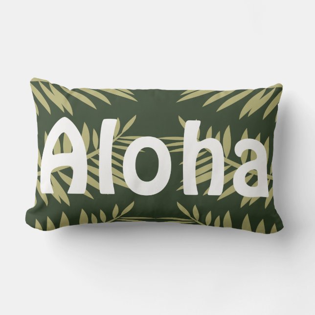 Coussin Rectangle Aloha Tropical Island Green Ferns (Recto)