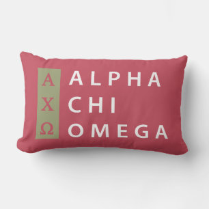 Coussin Rectangle Alpha Chi Omega   Logo Empilé