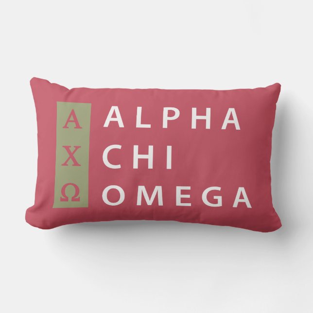 Coussin Rectangle Alpha Chi Omega | Logo Empilé (Recto)