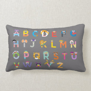 Coussin Rectangle Alphabet de rue Sésame personnalisable