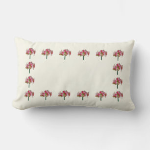 Coussin Rectangle Amaryllis rose et blanc