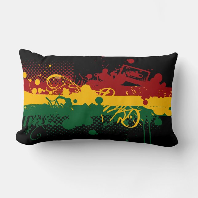 Coussin Rectangle Âme de Rasta (Recto)