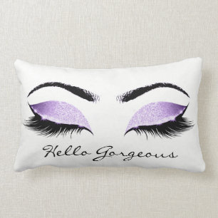 Coussin Rectangle Amethyst LavandaLashes de maquillage blanc Bonjour