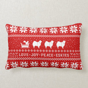 Coussin Rectangle Amour Joy Peace Eskies Festive Noël