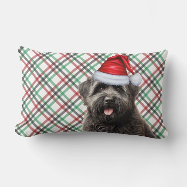 Coussin Rectangle Amoureux des chiens Christmas Bouvier Dog et Holid (Recto)