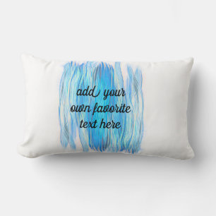 Coussin Rectangle amusant ajouter une citation aquarelle peinture tu