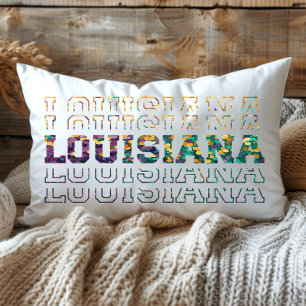 Coussin Rectangle Amusant Louisiane Violet Or Vert