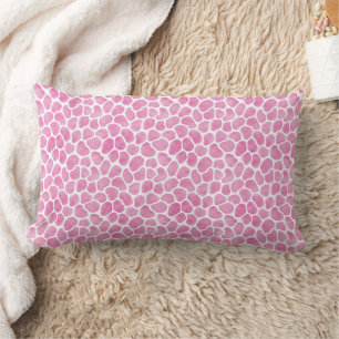 Coussin Rectangle Amusant, Motif de girafe rose