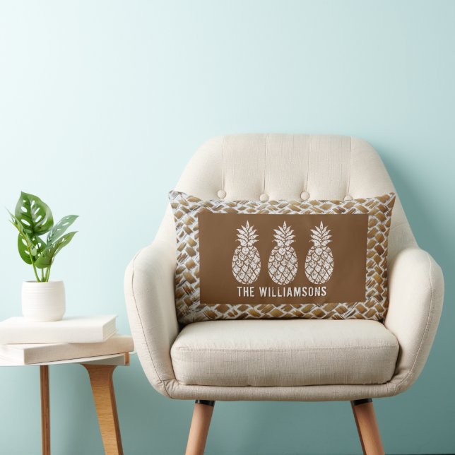 Coussin Rectangle Ananas Personnalisés (Chaise)