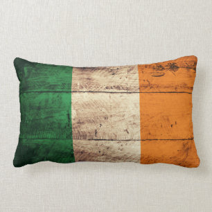 Coussin Rectangle Ancien drapeau d'Irlande en bois