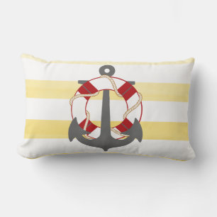 Coussin Rectangle Ancrage PixDezines/nautique/océan/vague/aquarelle