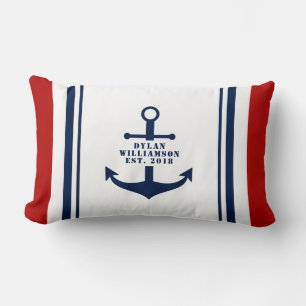 Coussin Rectangle Ancre personnalisable Nautique