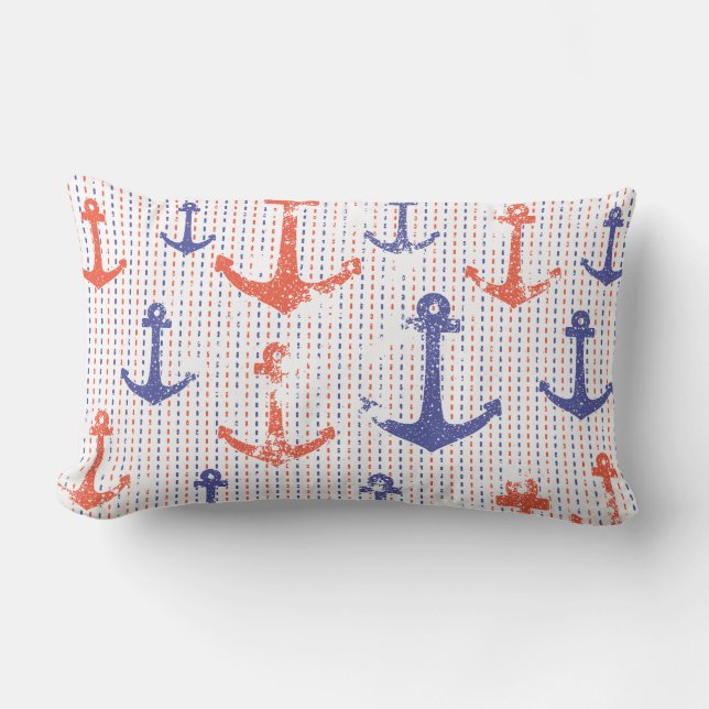 Coussin Rectangle Ancrées Americana Côtière (Recto)