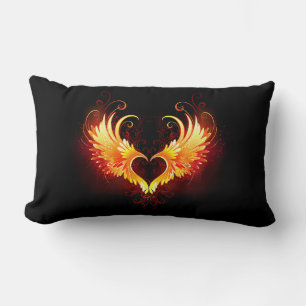 Coussin Rectangle Angel Fire Heart with Wings