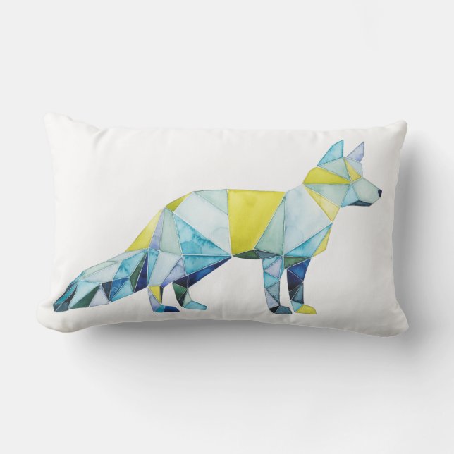 Coussin Rectangle Animal de renard géométrique (Recto)