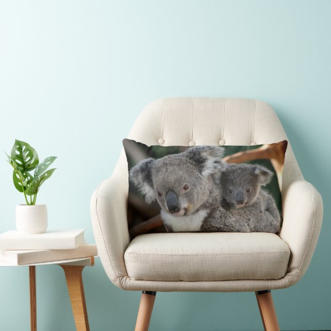 Coussin Rectangle Animaux de bébés cutest | Koala et Joey (Chaise)