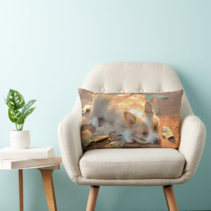 Coussin Rectangle Animaux de bébés cutest   Shy Corgi