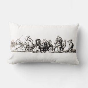 Coussin Rectangle Animaux Mignons Art Licorne Eléphant Lion Zoo