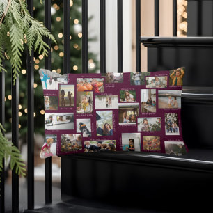 Coussin Rectangle Année en instants 25 Collage de photos de famille 