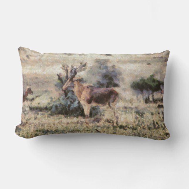 Coussin Rectangle Antelope peinte Abstraite dans la nature (Recto)