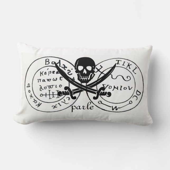 COUSSIN RECTANGLE ANTIQUE TALISMAN / PIRATES CARTE DU TRÉSOR (Recto)