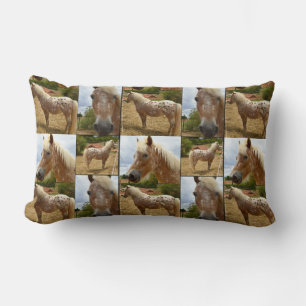 Coussin Rectangle Appaloosa Horse, Photo Collage Lumbar Cushion.