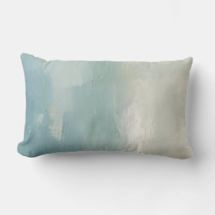 Coussin Rectangle Aqua Bleu Mer Vert Sarcelle Beige Aquarelle 40cm