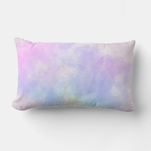 Coussin Rectangle Aquarelle Abstraite bleu violet élégant