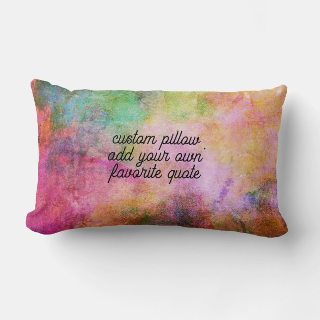 Coussin Rectangle aquarelle colorée abstraite personnalisée ajouter  (Recto)