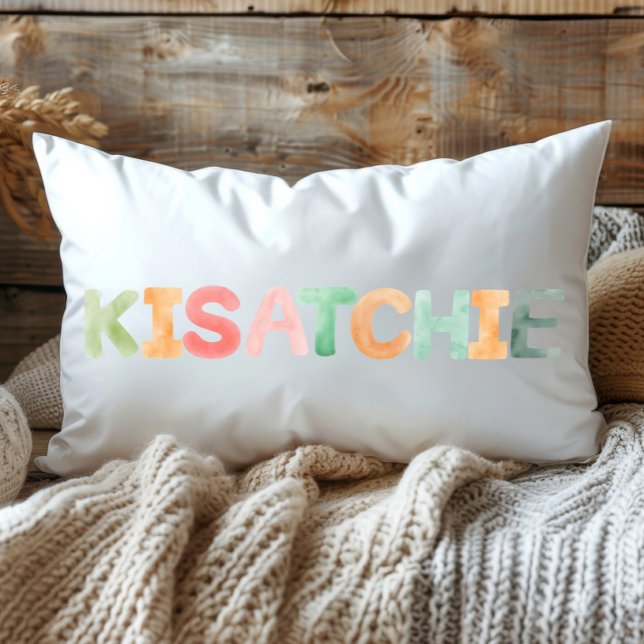 Coussin Rectangle Aquarelle colorée amusante Kisatchie Louisiane (Créateur téléchargé)