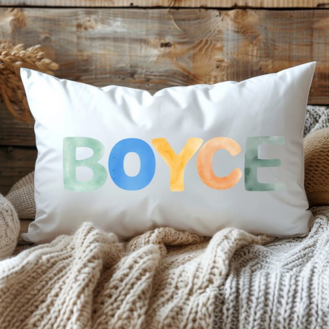 Coussin Rectangle Aquarelle colorée Boyce Louisiana Town (Créateur téléchargé)