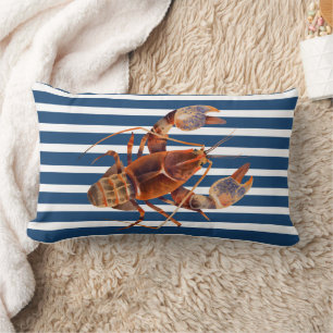 Coussin Rectangle Aquarelle de homard Crustaceancore nautique