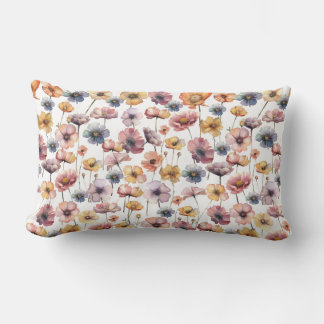 Coussin Rectangle aquarelle délicate design floral
