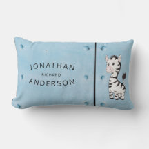 Aquarelle en métal bleu Zebra Nom personnalisé Enf