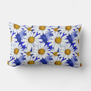 Coussin Rectangle Aquarelle sur Denim Blue