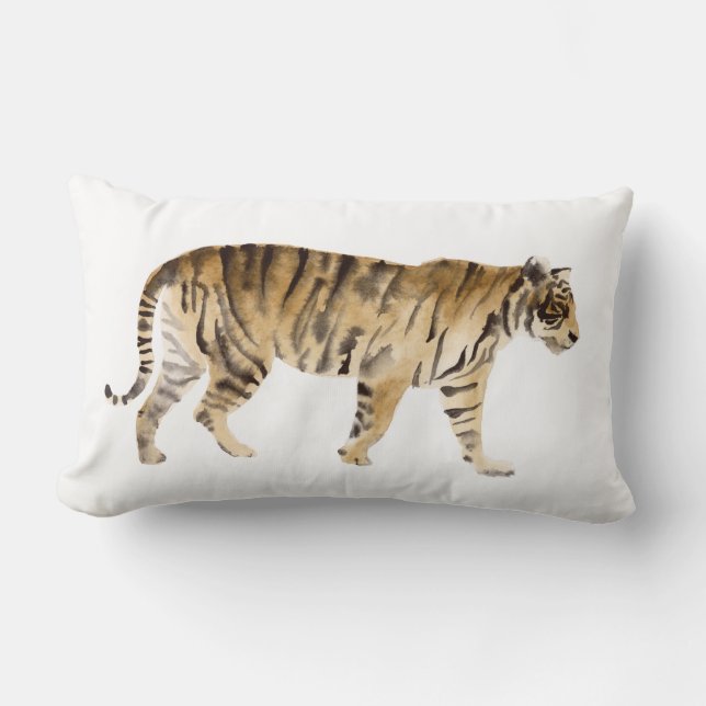 Coussin Rectangle Aquarelle Tigre Marcher (Recto)
