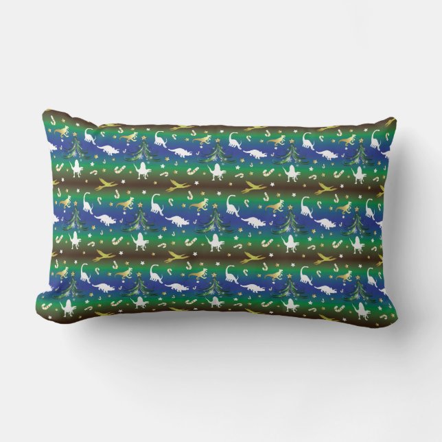Coussin Rectangle Arbre de Noël Dinosaur (Recto)