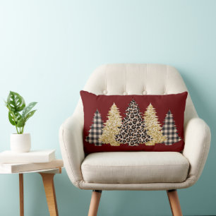 Coussin Rectangle Arbre de Noël Imprimé Guépard Plaid Buffle Paillet