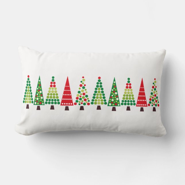 Coussin Rectangle Arbre de Noël rétro (Recto)