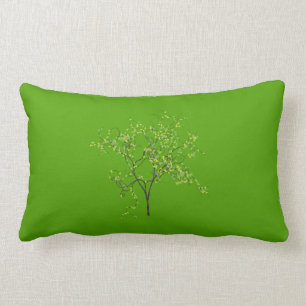 Coussin Rectangle Arbre sur l'arrière - plan vert
