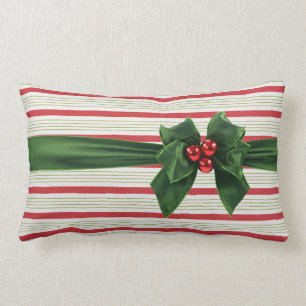 Coussin Rectangle Arc de Noël avec l'arrière - plan de stripey