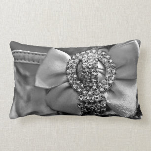 Coussin Rectangle Arc et cristaux argentés