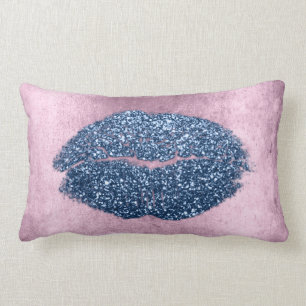 Coussin Rectangle Argent sale de baiser de maquillage de denim de