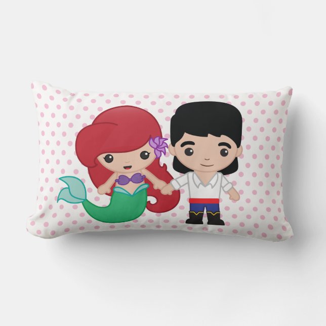 Coussin Rectangle Ariel et le prince Eric Emoji (Recto)